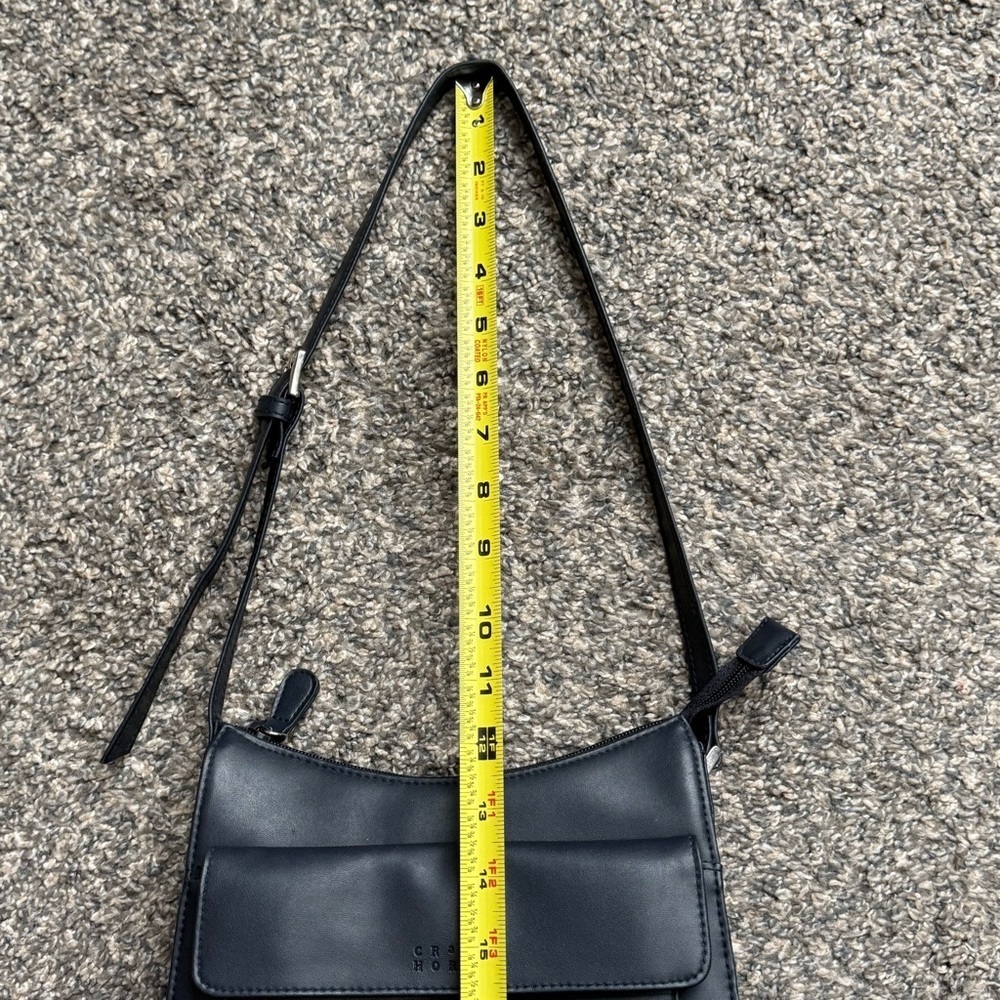 Navy Crazy Horse Minimalist Shoulder Bag - Picture 12 of 12